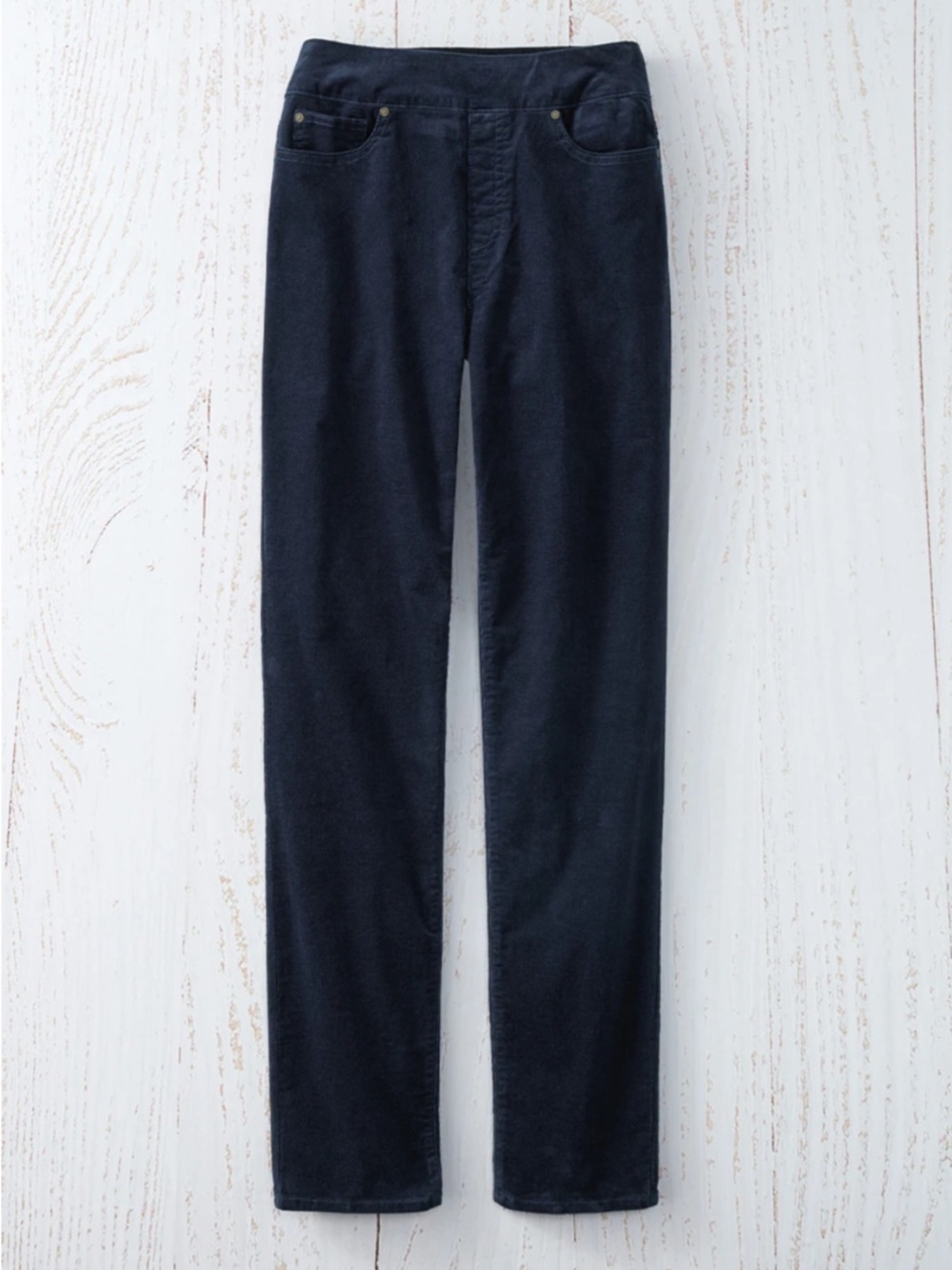 Coldwater Creek Navy Blue Corduroy Pants SIZE 14 Pull On Straight Leg High Rise